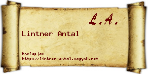 Lintner Antal névjegykártya